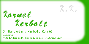 kornel kerbolt business card