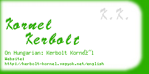 kornel kerbolt business card